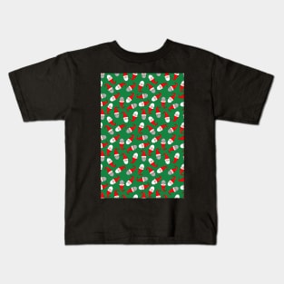 tomte Swedish christmas gnomes on green Kids T-Shirt